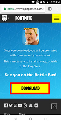 install fortnite on android
