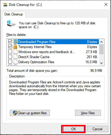 disk clean up on windows 10