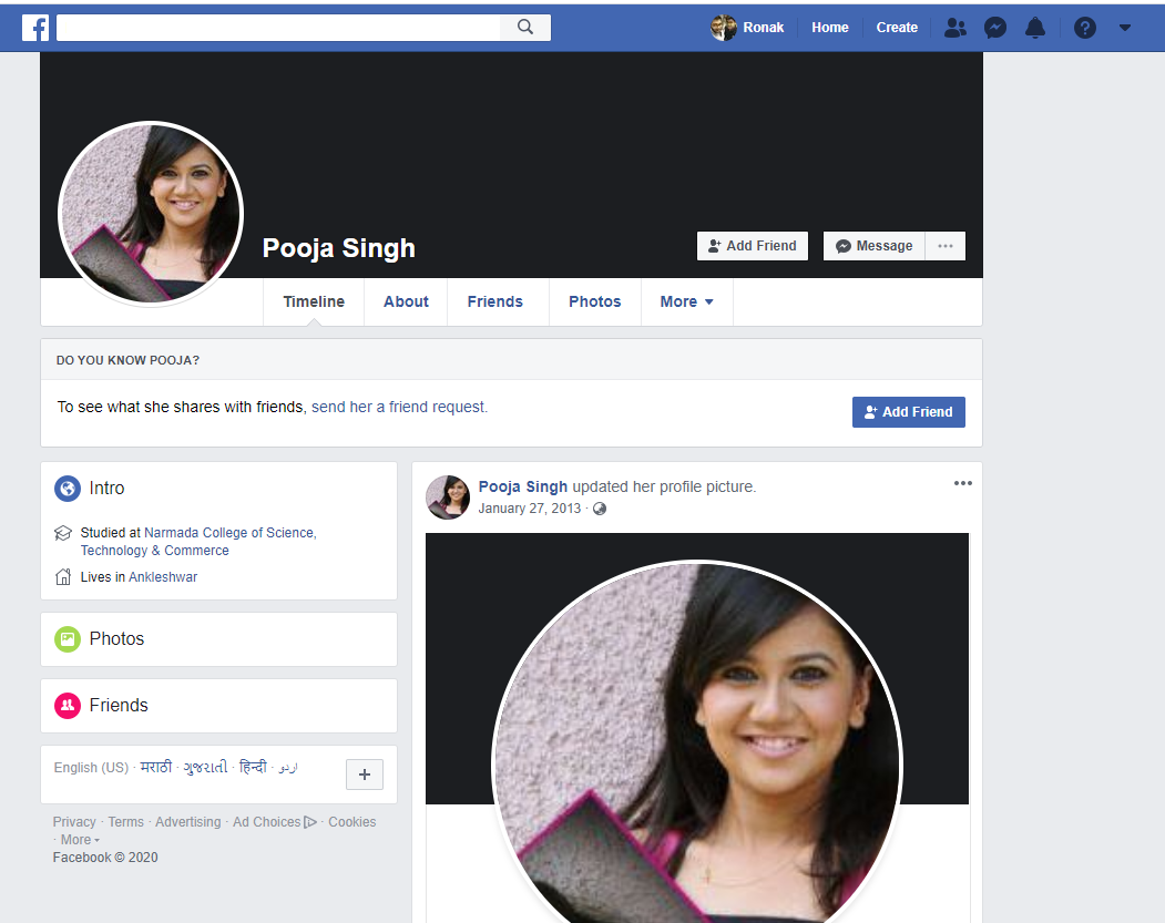 Profile fake pics facebook Delhi: Man