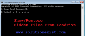 Recover hidden files from virus infected usb pen drive Windows 10, 8, 7 and XP