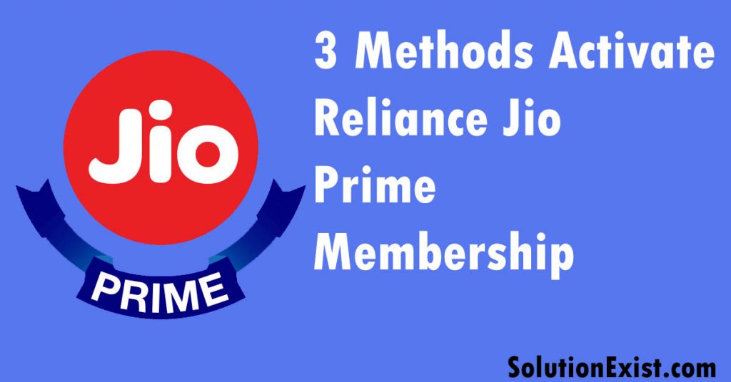 Activate Jio Prime Membership