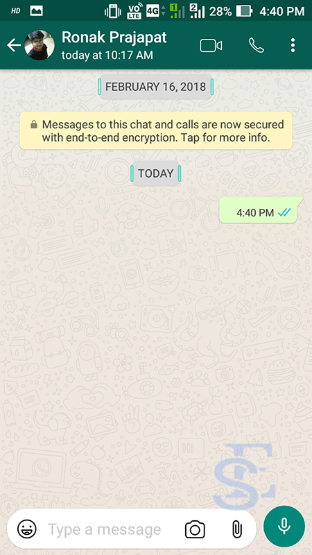 send empty message in whatsapp