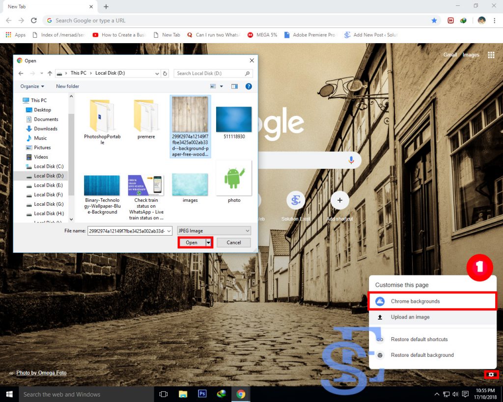 set Background Image on Google Chrome 3