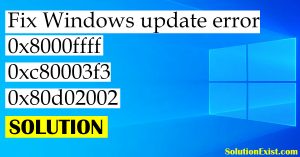 Windows error 0x8000ffff