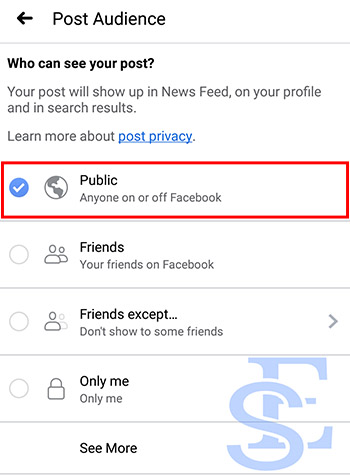 facebook app privacy setting