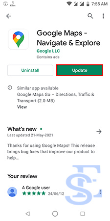 Update Maps app android