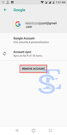 remove Google account from Android