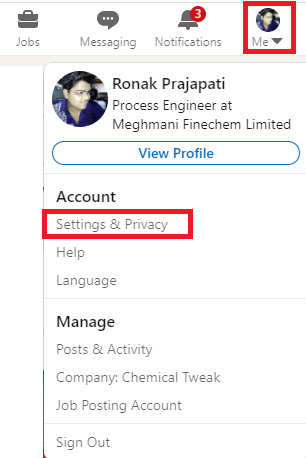 temporarily disable linkedin account