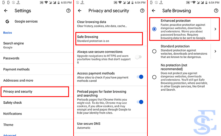 Safe Browsing Chrome Android