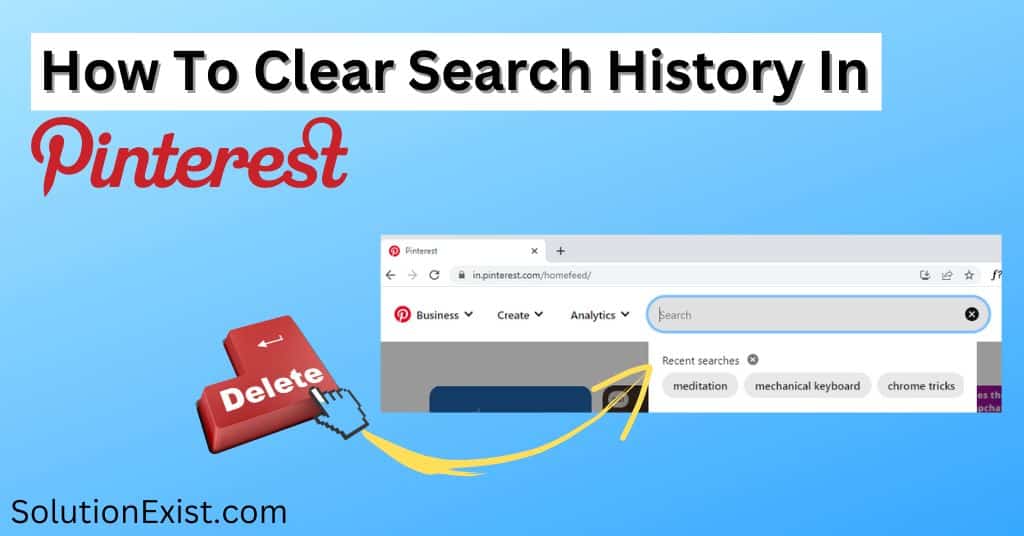 clear search history in pinterest
