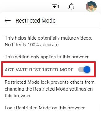 Enable Youtube restricted mode