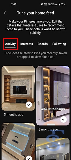 watch recently viewed pins on Pinterest