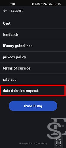 data deletion request