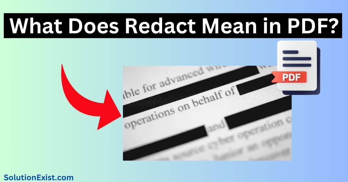 What Does Redact Mean in PDF